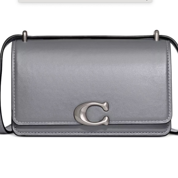 COACH Luxe Refined Calf Leather Bandit Crossbody Bag COLOR:LH/GREY BL